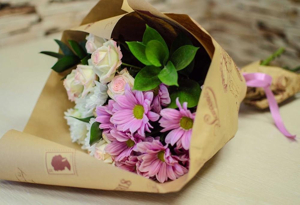 Букет цветов из: Розы и Хризантемы в Пречистое