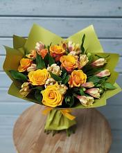Букет цветов из:  Альстромерии и Розы в Пречистое