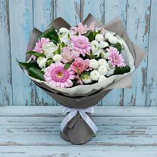 Букет цветов из:  Герберы, Альстромерии и Хризантемы в Пречистое