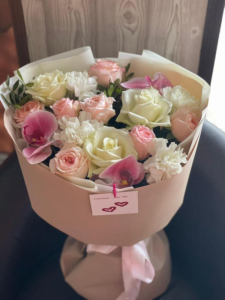 Букет цветов из: Орхидеи, Розы и Гвоздики в Пречистое