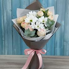 Букет цветов из:  Хризантемы и Розы в Пречистое