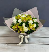 Букет цветов из:  Орхидеи и Розы в Пречистое