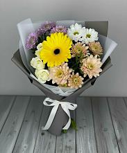 Букет цветов из:  Розы, Герберы и Хризантемы #REPLACE_PRED# Пречистое
