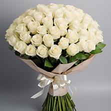Букет 101 беля роза Белоснежка в Пречистое