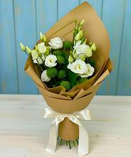 Букет цветов из:  Хризантемы и Лизиантусы #REPLACE_PRED# Пречистое