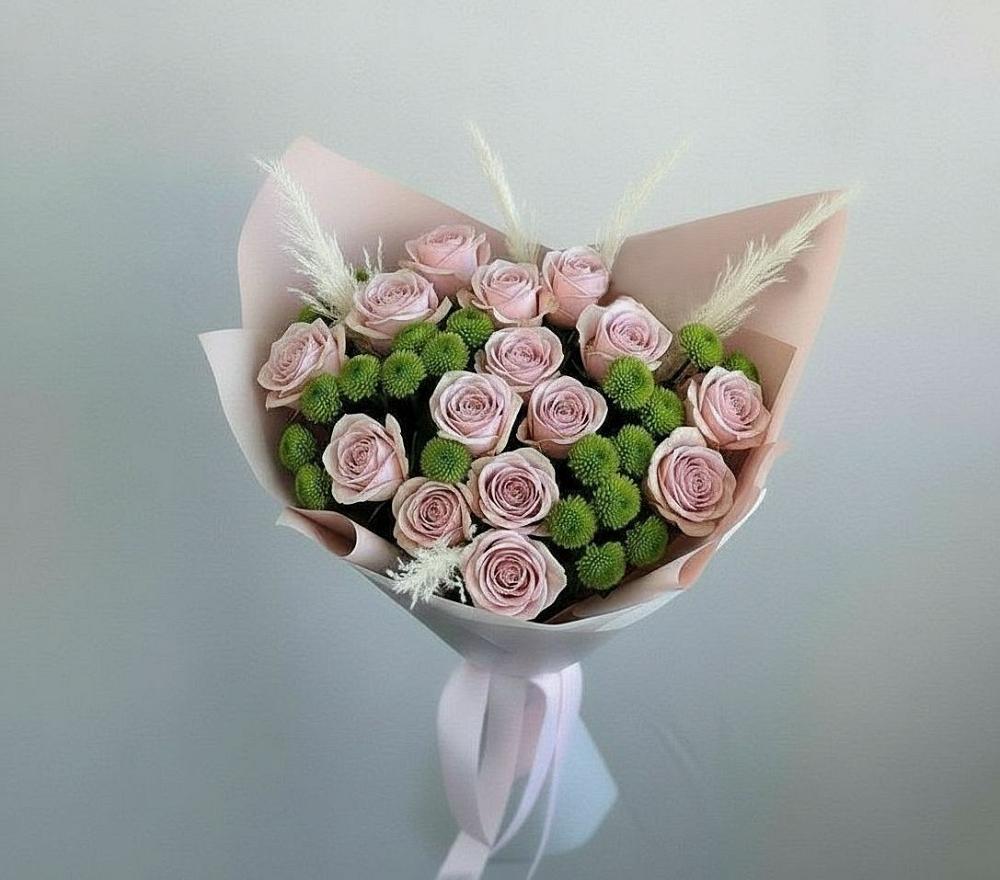 Букет цветов из: Розы и Хризантемы в Пречистое